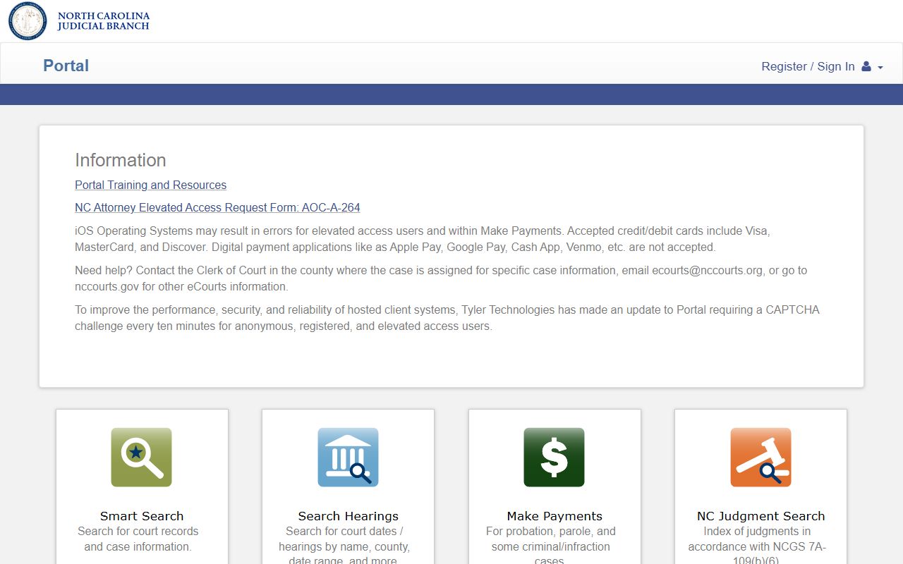 Northampton County court records and inmate case search through the North Carolina eCourts Portal